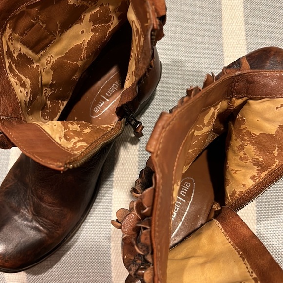 ♥️ANTHROPOLOGIE ♥️SHERIDAN l MIA ♥️Flowers Leather Ankle Boots Size 9 - Picture 16 of 16